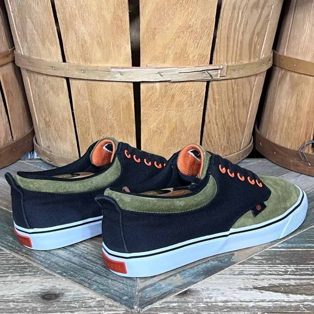Radii FM1083 The Jax Olive Black Orange Suede Skateboarding Shoes Mens Size 8.5